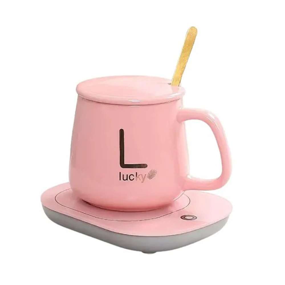 TAZA CERAMICA CON BASE CALENTADOR USB ROSADA (JTHOG1016ROS)