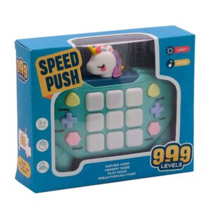 CONSOLA DE EMPUJE RAPIDO LUZ Y SONIDO UNICORNIO VERDE (JTJUG337VER)