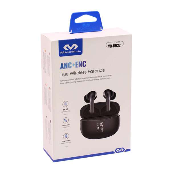 AURICULAR BT TWS MICCELL VQ-BH32 ANC ENC NEGRO (JTMICC079) - Image 3