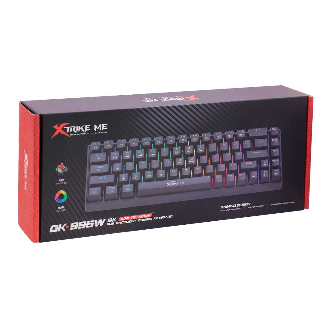 TECLADO INALAMBRICO GAMER XTRIKE ME MECANICO GK-995W BK (JTXTRIKE138) - Image 3
