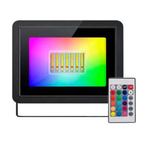 REFLECTOR FOCO LED RGB CON CONTROL REMOTO 30W IP66 (JTFOC040)