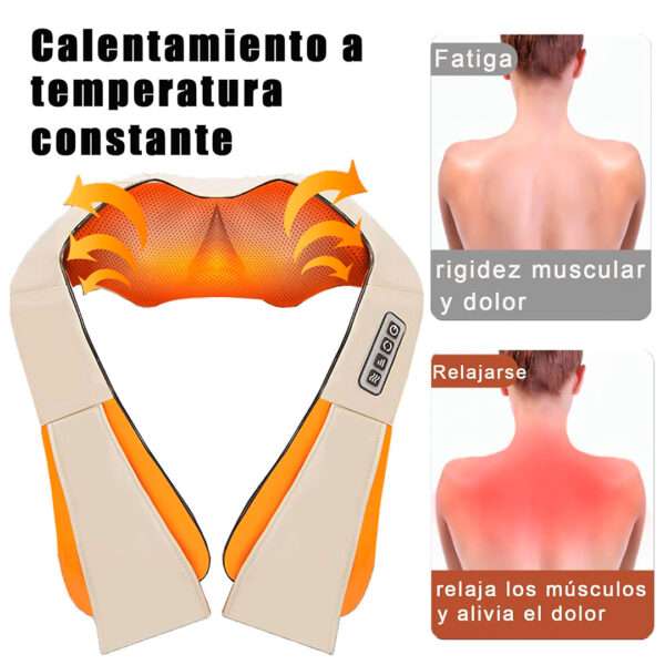 MASAJEADOR CUELLO Y ESPALDA  AJUSTABLE 220V BEIGE (JTHOG1053) - Image 3