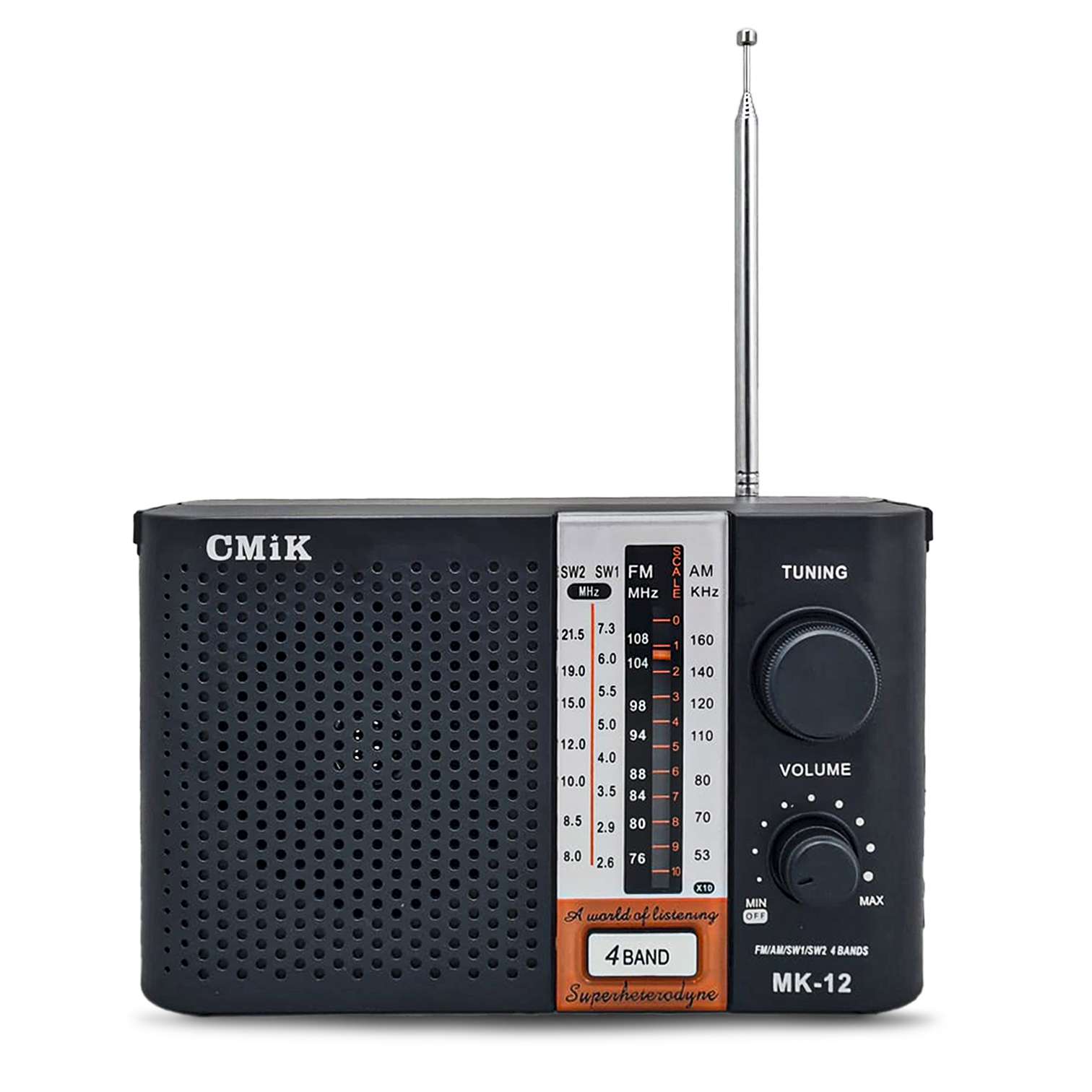 RADIO PORTATIL MK-12 AM FM SW PILA 220V NEGRO (JTPAR273)