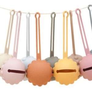 PORTA CHUPETE DE SILICONA BEIGE (JTBABY110BEI)