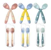 CUCHARA Y TENEDOR DE SILICONA FLEXIBLE (JTBABYQF8006)