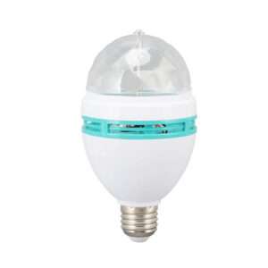 LAMPARA DISCO E27 BLANCA CON MOVIMIENTO LUZ RGB (JTFIEST025)