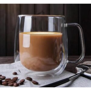 TAZA DE VIDRIO DOBLE PARED 250ML CON ASA (JTHOG333)