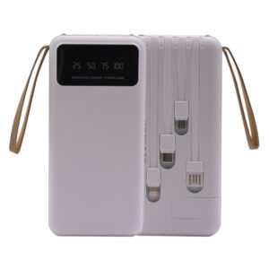 POWER BANK 10000MAH CON 3 CABLES BLANCO (JTPOW027BLA)