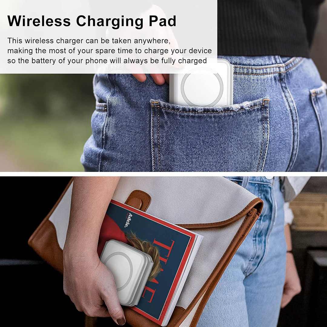 CARGADOR MAGNETICO INALMBRICO 3EN1 PLEGABLE USB BLANCO (JTACCEL349) - Image 4