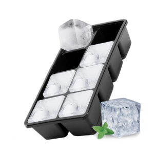 HIELERA MOLDE SILICONA X8 CUBITOS NEGRO (JTBAZ382)