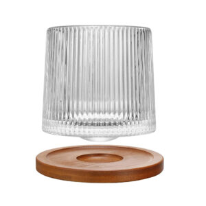 VASO DE WHISKY CON BASE DE MADERA (JTBAZ384)