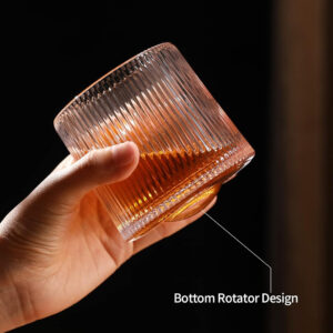 VASO DE WHISKY CON BASE DE MADERA (JTBAZ384)