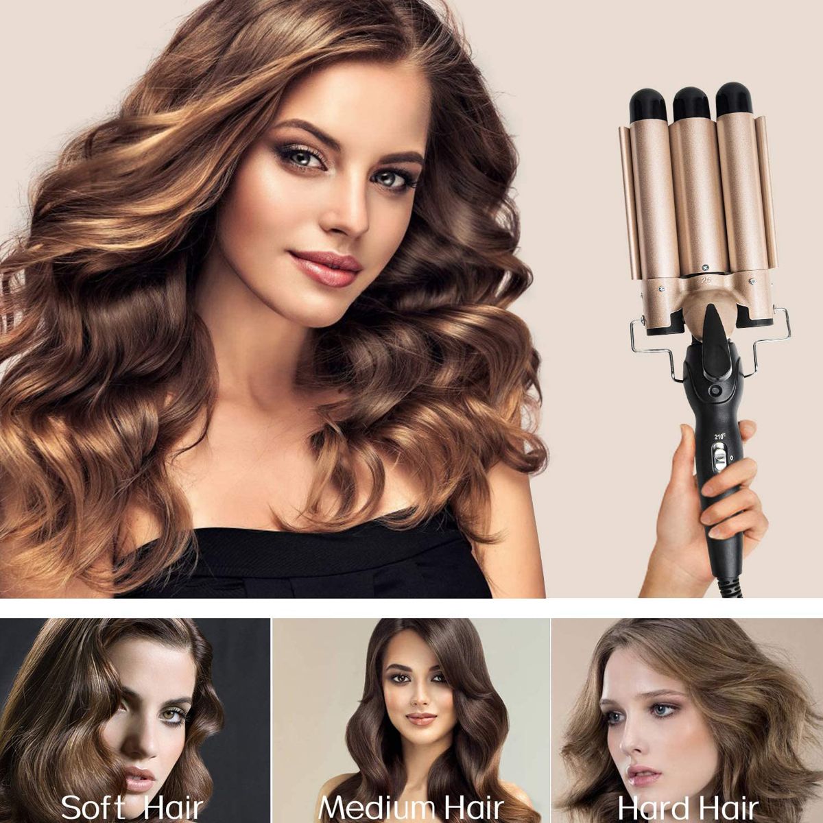 BUCLERA RISADOR DE PELO 220V DORADA (JTELEC145) - Image 3