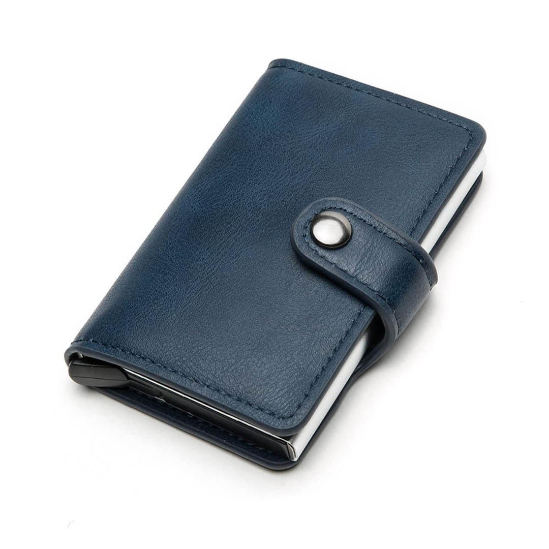 BILLETERA TARJETERO RFID AUTOMATICO AZUL (JTHOG233AZU)