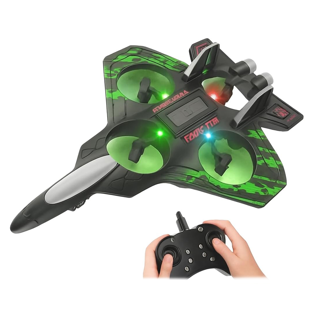 AVION DE ESPUMA DRONE A CONTROL REMOTO VERDE (JTJUG1005VER)