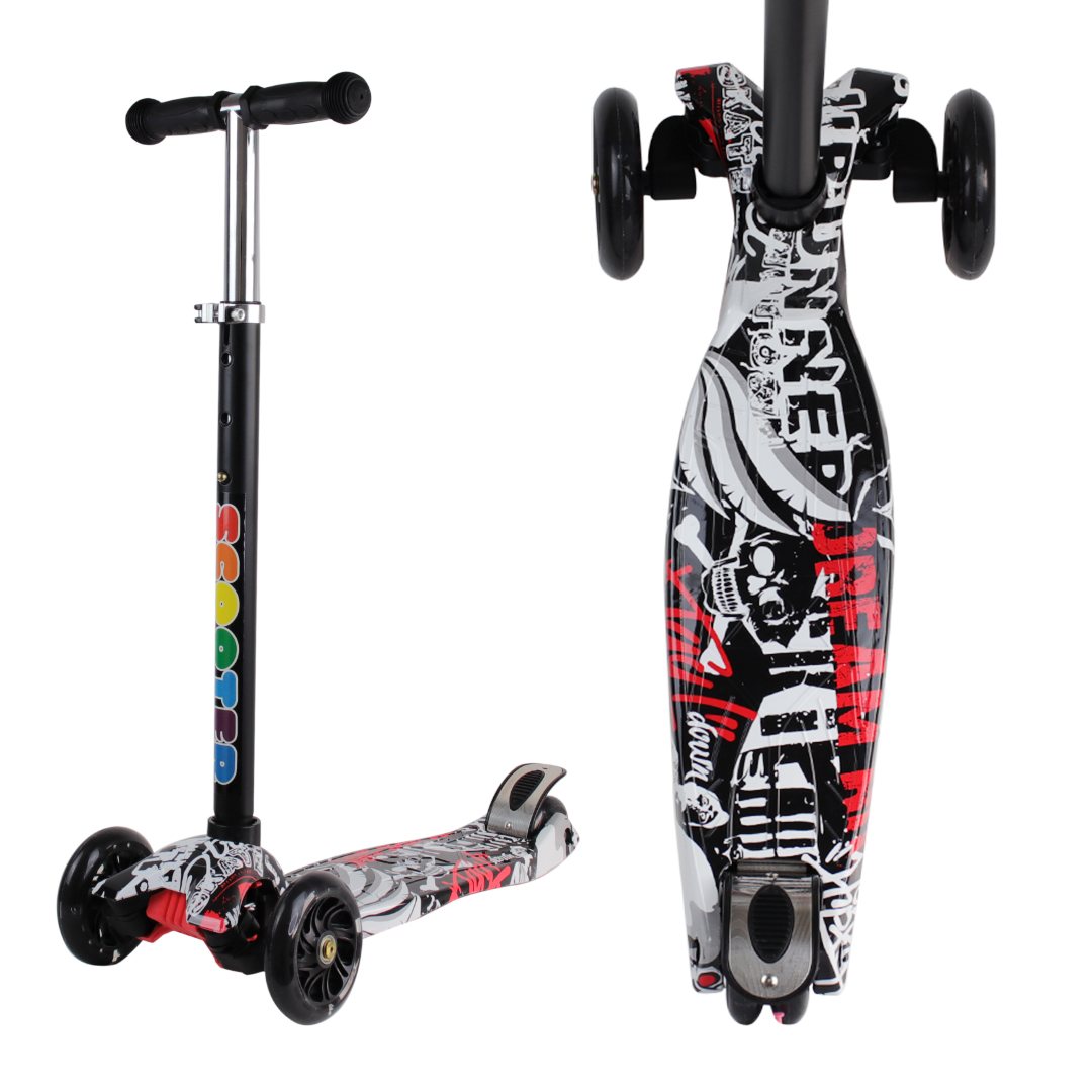 TRIPATIN SCOOTER ESTAMPADO REGULABLE CON LUZ LED (JTJUG214-15)