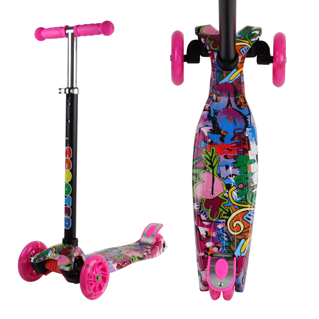 TRIPATIN SCOOTER ESTAMPADO REGULABLE CON LUZ (JTJUG214-4)