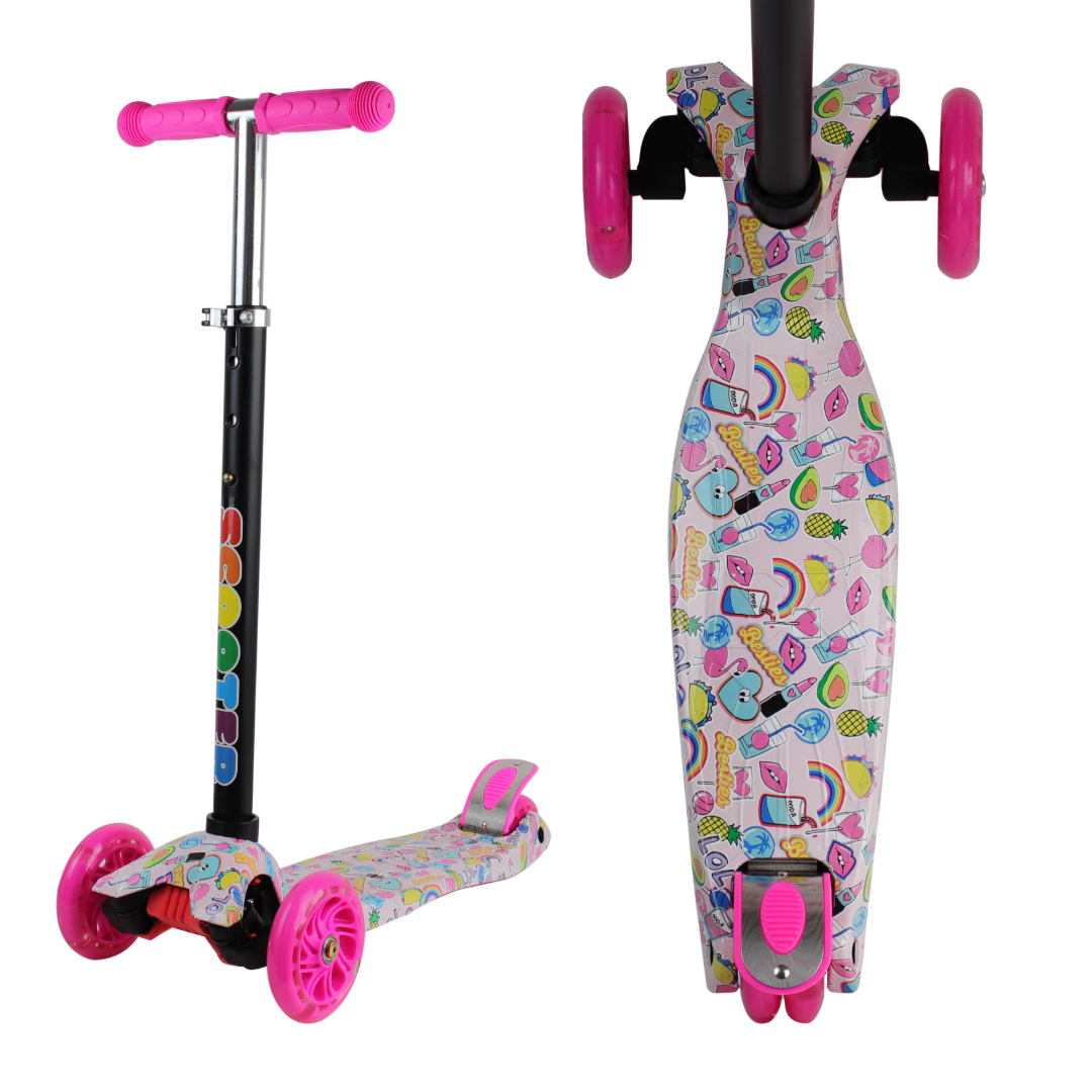 TRIPATIN SCOOTER ESTAMPADO REGULABLE CON LUZ (JTJUG214-66)