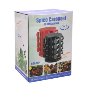 ESPECIERO GIRATORIO 360° 16 FRASCOS NEGRO (JTBAZ398)