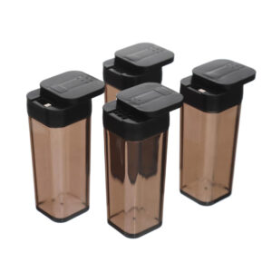 SET 4 CONDIMENTEROS CON SOPORTE NEGRO (JTBAZ406)
