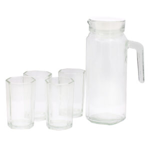 SET JARRA CON 4 VASOS DE VIDRIO (JTBAZ407)