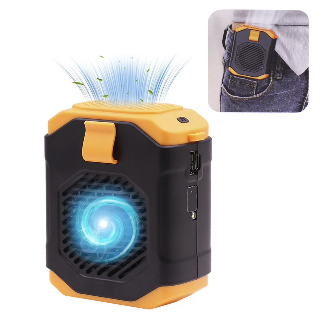 VENTILADOR PORTATIL CON LINTERNA 5 VELOCIDADES POWER BANK NEGRO (JTVENT041)