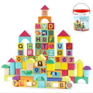 BLOQUES DE MADERA CON ABECEDARIO Y NUMEROS X100 (JTBABYTB6029)