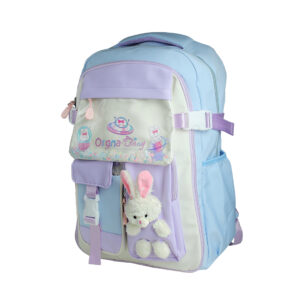 MOCHILA ESCOLAR KAWAII CONEJO CELESTE (JTBOL070CEL)