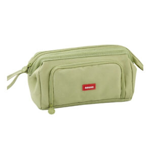 CARTUCHERA MARKISE ESCOLAR MULTIUSO CON CIERRES VERDE (JTBOL074VER)