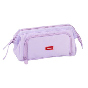 CARTUCHERA MARKISE ESCOLAR MULTIUSO CON CIERRES VIOLETA (JTBOL074VIO)