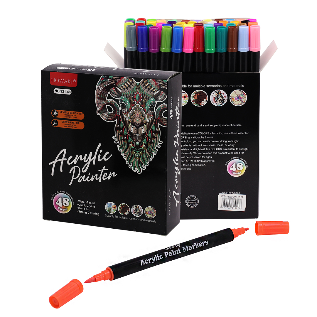SET 48 MARCADORES DOBLE PUNTA ROTULADORES ACRILICOS DE COLORES (JTHOG1091)