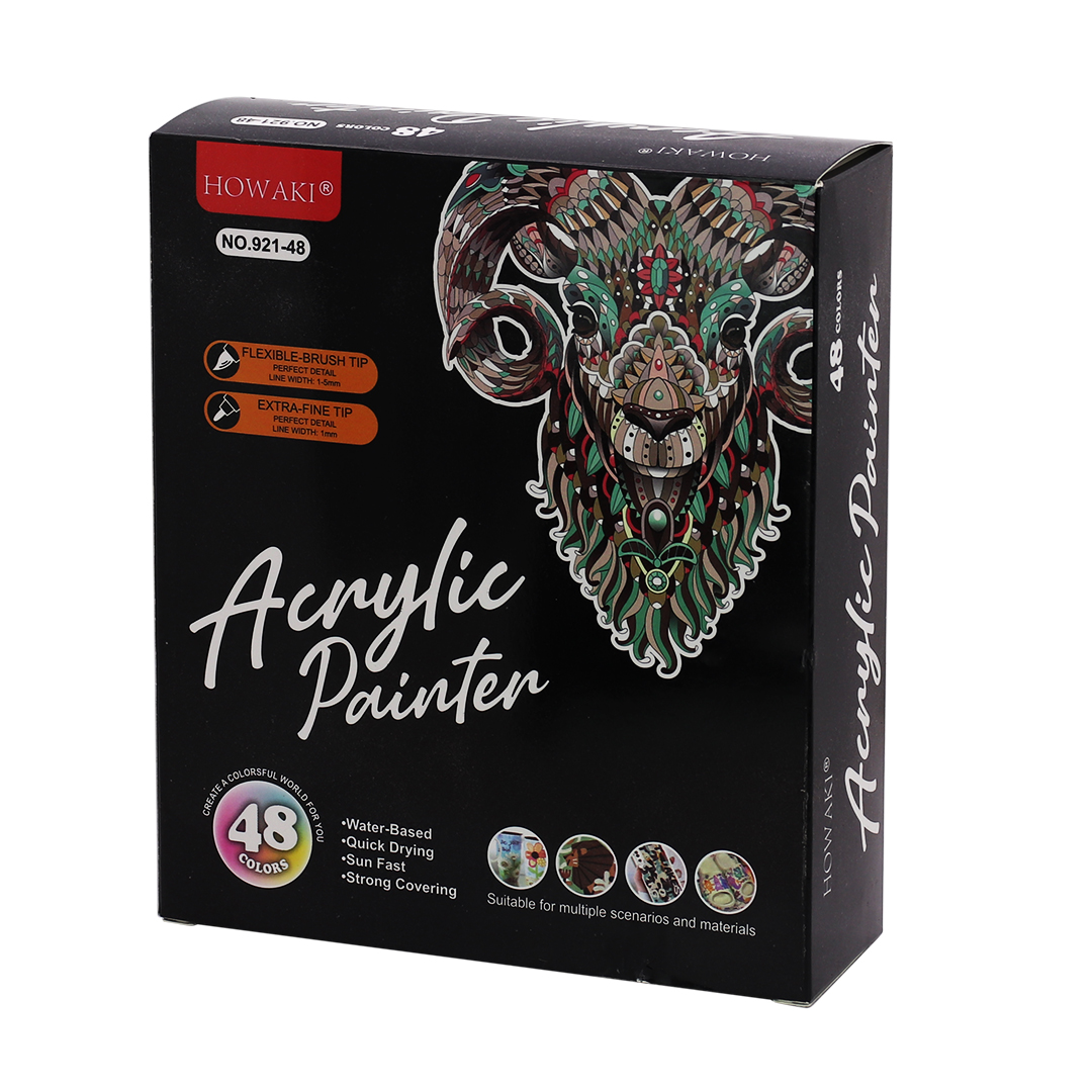 SET 48 MARCADORES DOBLE PUNTA ROTULADORES ACRILICOS DE COLORES (JTHOG1091) - Image 2