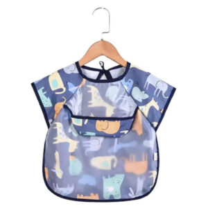 BABERO TIPO POLERA IMPERMEABLE DISEÑO SAFARI AZUL (JTBABYPQ9218)