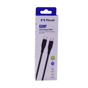 CABLE TIPO C A TIPO C MICCELL VQ-D06 60W 1M NEGRO (JTMICC124)