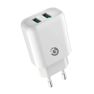 CARGADOR 2 USB 2.4A 220V GOLDTECH BLANCO (JTSTAND001)