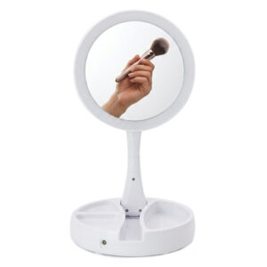 ESPEJO DE MAQUILLAJE DOBLE CARA CON LUZ BLANCO (JTHOG1108)