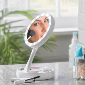 ESPEJO DE MAQUILLAJE DOBLE CARA CON LUZ BLANCO (JTHOG1108)