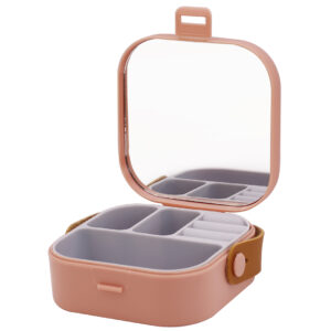 ALHAJERO MINI ORGANIZADOR CON ESPEJO ROSADO (JTHOG1113ROS)