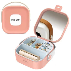 ALHAJERO MINI ORGANIZADOR CON ESPEJO ROSADO (JTHOG1113ROS)