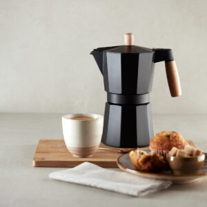 CAFETERA ITALIANA 6 TAZAS MANGO MADERA NEGRO (JTHOG1139)