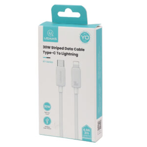 CABLE TIPO C A LIGHTNING USAMS 2M 30W BLANCO (JTUSAMS008)