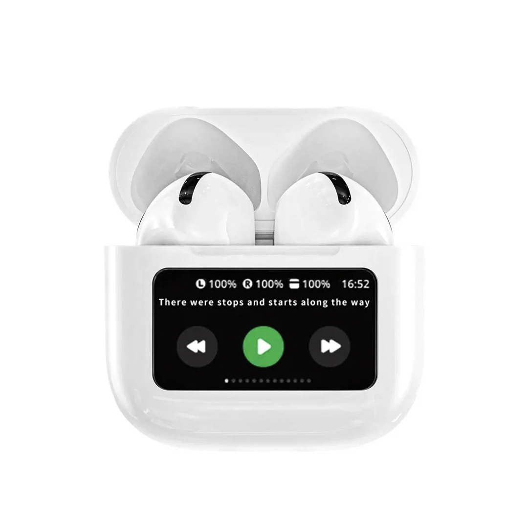 AURICULARES INALAMBRICOS TWS CON DISPLAY PRO BLANCO (JTAUR516)