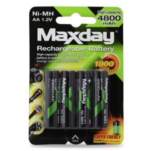 PILAS MAXDAY PACK X4 AA RECARGABLE 1.2V 4800MAH (JTBAT031)
