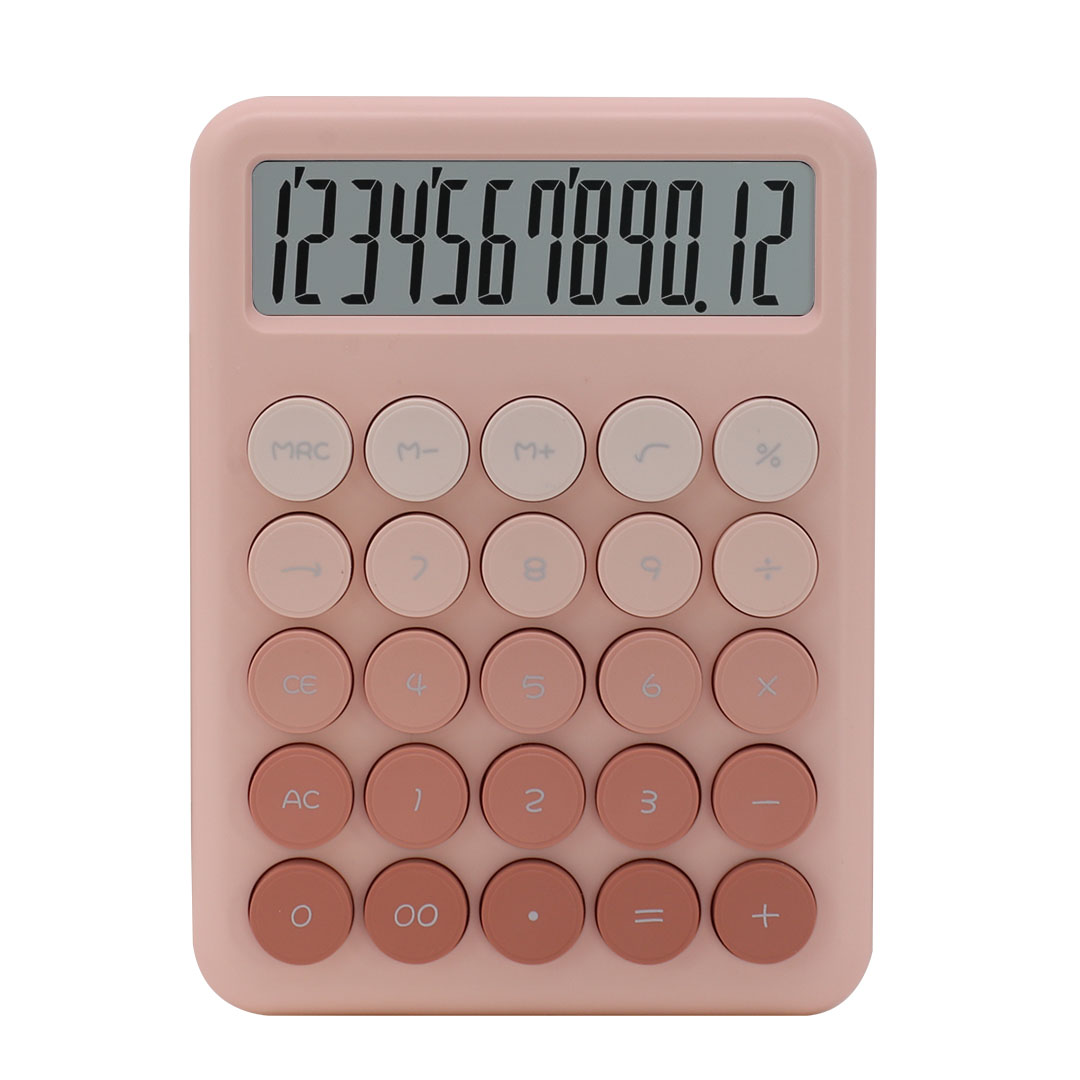 CALCULADORA ESCRITORIO 12DIG BOTONES REDONDOS ROSADO (JTCALC029ROS)