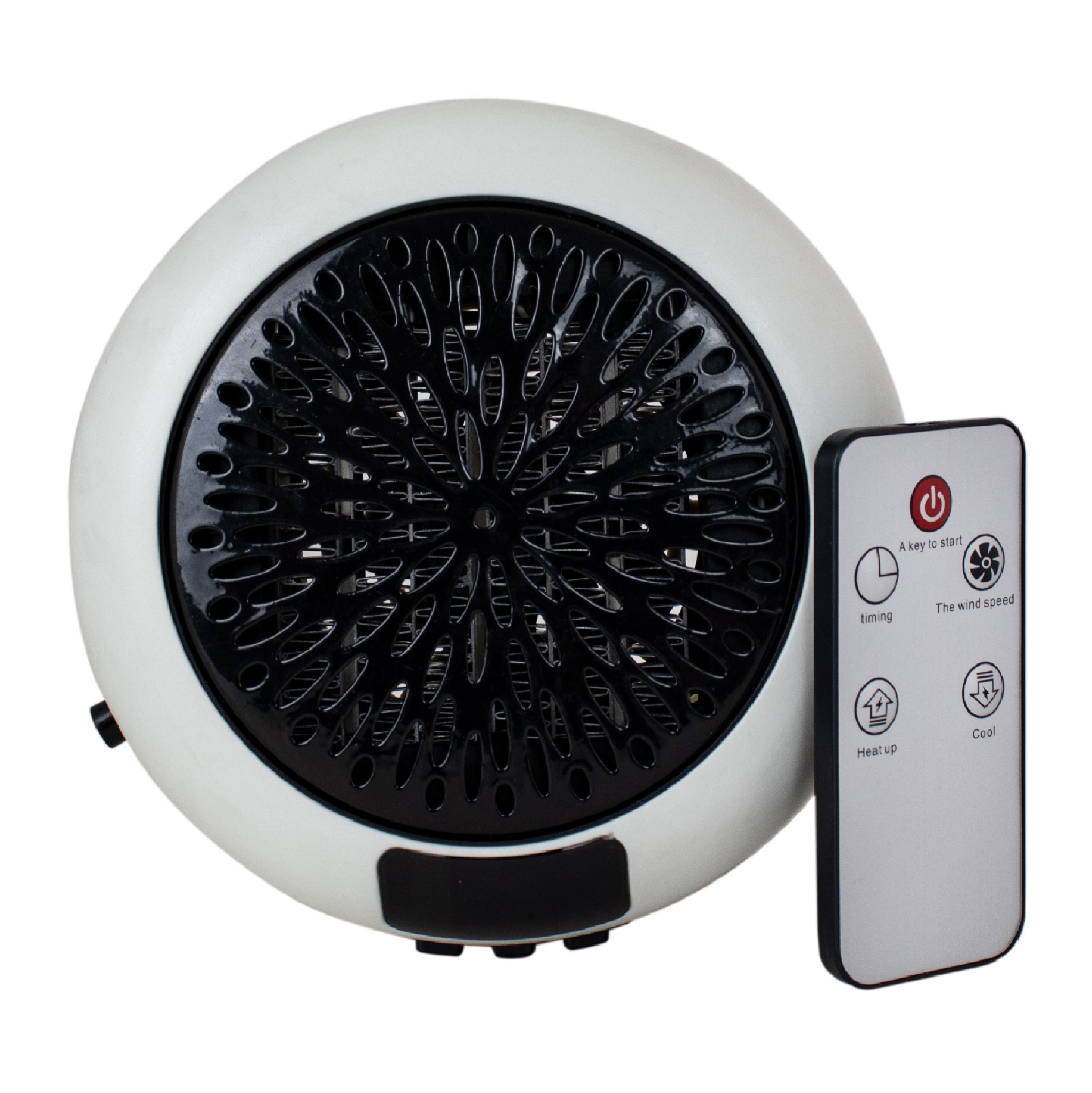 MINI CALEFACTOR PORTATIL REDONDO CON DISPLAY 220V BLANCO (JTELEC085)