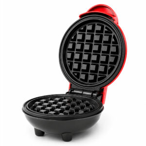MINI WAFLERA ELECTRICA ANTIADHERENTE 350W ROJO (JTHOG644) (JTELEC375)