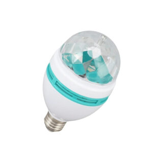 LAMPARA DISCO E27 BLANCA CON MOVIMIENTO LUZ RGB (JTFIEST025)