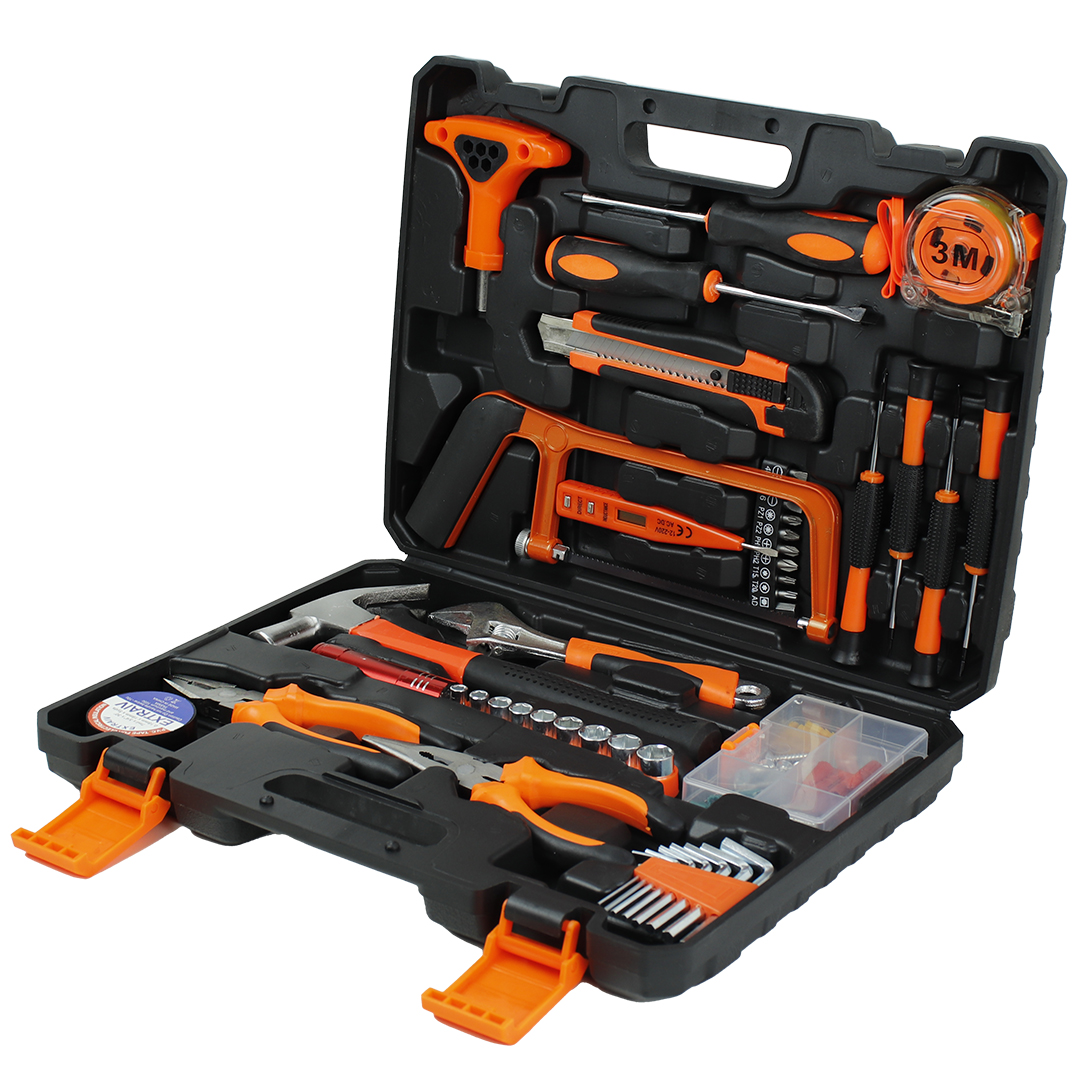 SET DE HERRAMIENTAS MANUALES KIT 82 PIEZAS CON MALETIN ORGANIZADOR (JTHOG1100)
