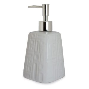 DISPENSADOR BOTELLA CERAMICA PARA JABON BLANCO (JTHOG439)