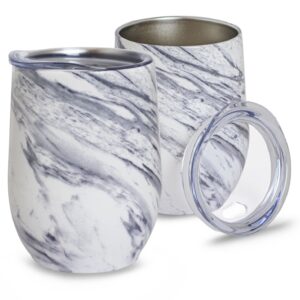 MATE SIMIL MARMOL BLANCO GRIS CON TAPA 320ML (JTHOG454)